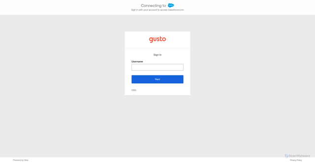 Security scan screenshot of https://gusto.my.salesforce.com