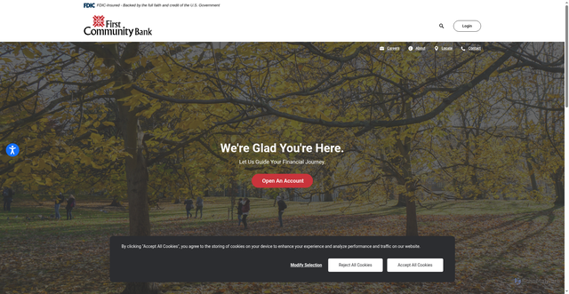 Security scan screenshot of https://www.firstcommunitybank.com/