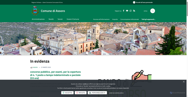 Security scan screenshot of https://www.comune.assoro.en.it