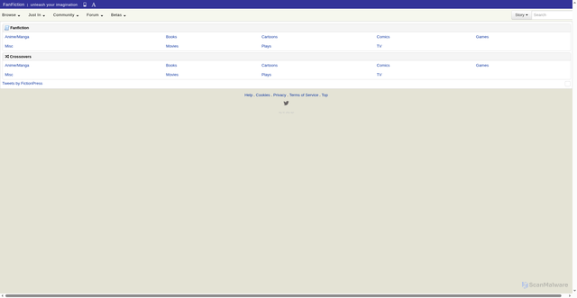 Security scan screenshot of https://fanfiction.ws