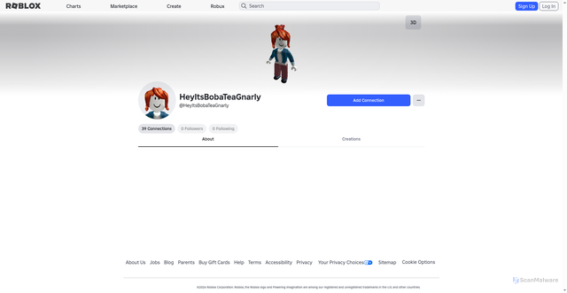 Security scan screenshot of https://www.roblox.com/users/9981715270/profile