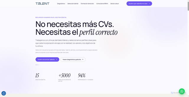 Security scan screenshot of https://talentclinics.com