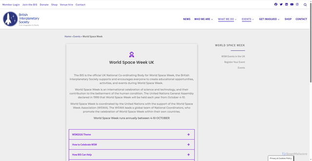 Security scan screenshot of https://www.bis-space.com/events/wsw/