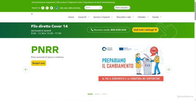 Security scan screenshot of https://www.covar14.it/it