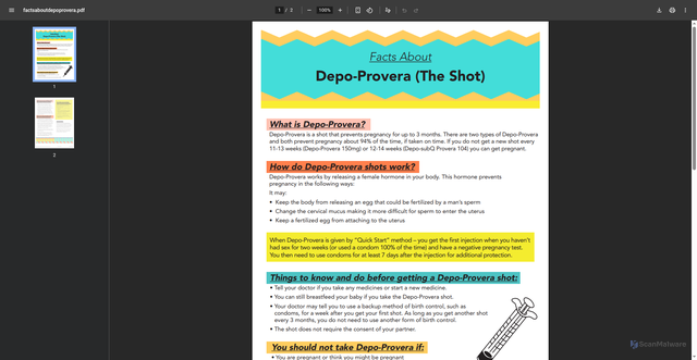 Security scan screenshot of https://www.alabamapublichealth.gov/familyplanning/assets/factsaboutdepoprovera.pdf