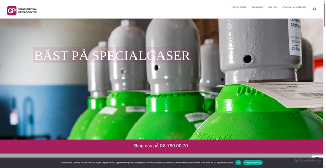 Security scan screenshot of https://gasprodukter.se