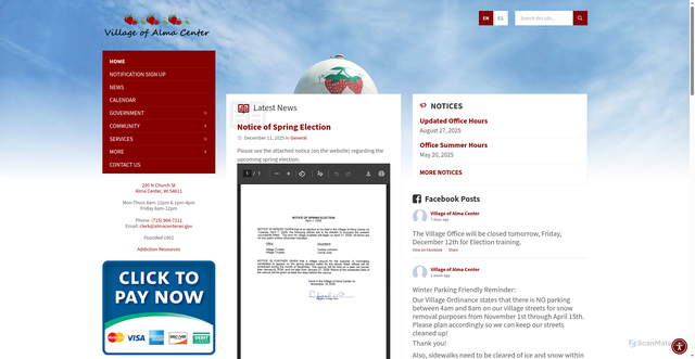 Security scan screenshot of https://almacenterwi.gov/