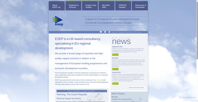 Security scan screenshot of https://www.esep.co.uk/