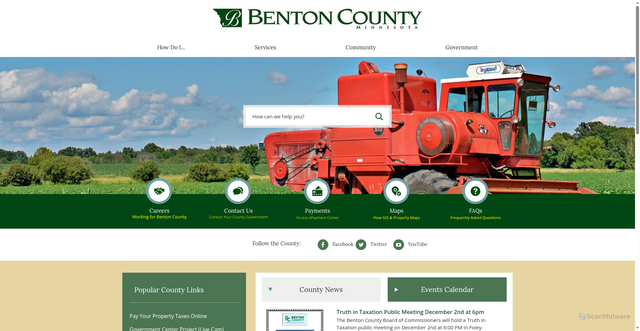 Security scan screenshot of https://bentoncountymn.gov/