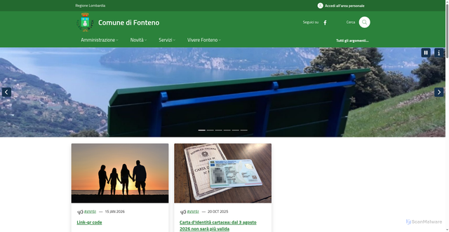 Security scan screenshot of https://www.comune.fonteno.bg.it