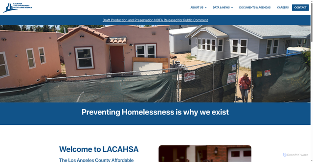 Security scan screenshot of https://lacahsa.gov/