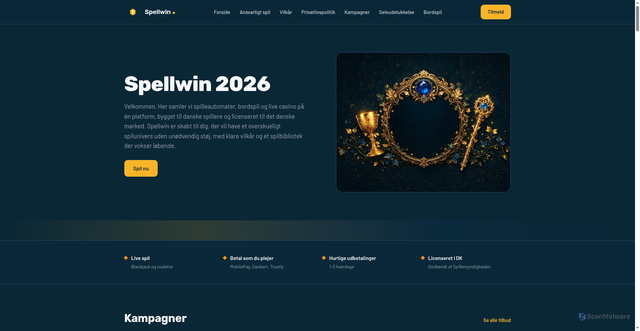 Security scan screenshot of https://spellwincasino.nu