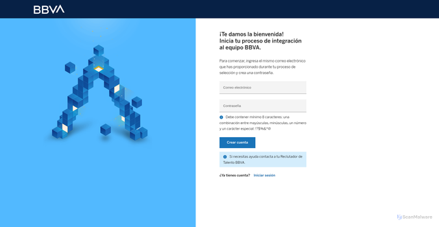 Security scan screenshot of http://bbva-hiring-paperless.appspot.com/crear-cuenta/