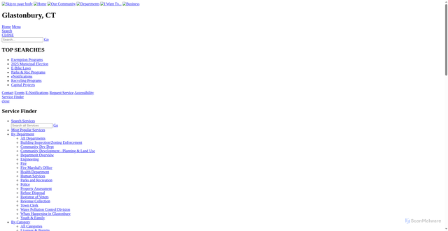 Security scan screenshot of https://www.glastonburyct.gov/