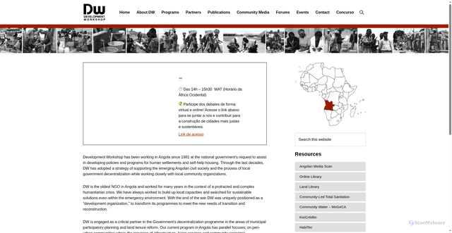 Security scan screenshot of https://dw.angonet.org/