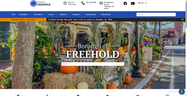 Security scan screenshot of https://freeholdboroughnj.gov/