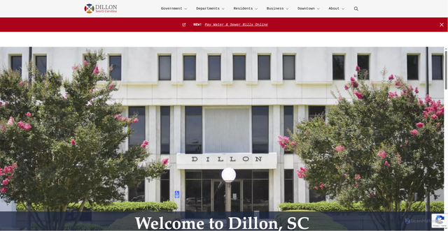 Security scan screenshot of https://cityofdillonsc.gov/