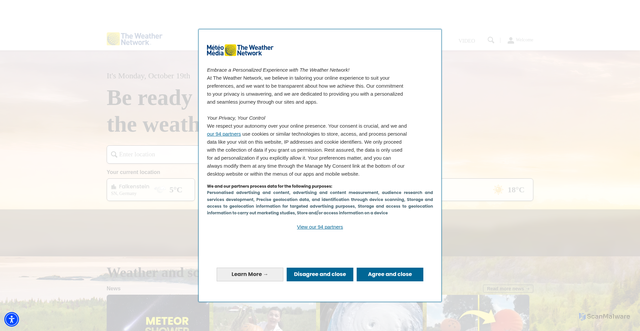 Security scan screenshot of https://www.theweathernetwork.com