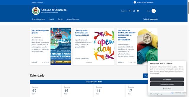 Security scan screenshot of https://comune.cornaredo.mi.it:443/