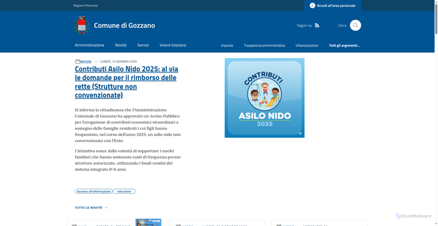 Security scan screenshot of https://www.comune.gozzano.no.it/
