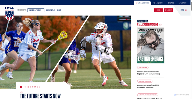 Security scan screenshot of https://www.usalacrosse.com