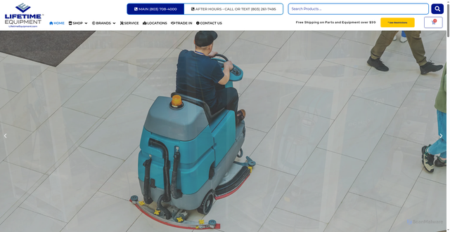 Security scan screenshot of https://lifetimeequipment.com