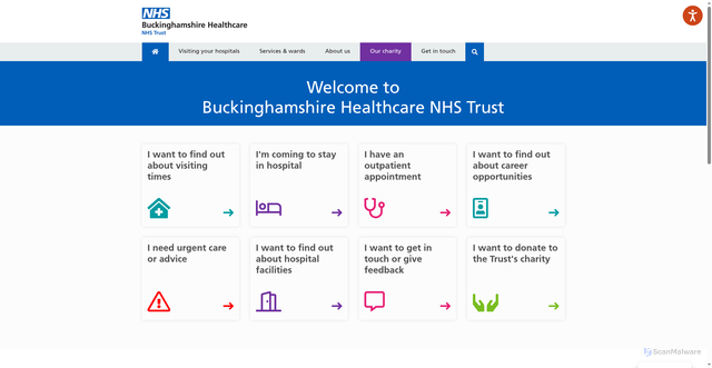 Security scan screenshot of https://www.buckshealthcare.nhs.uk/