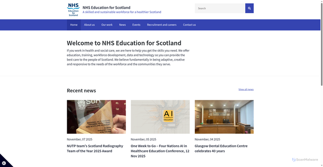 Security scan screenshot of https://www.nes.scot.nhs.uk/