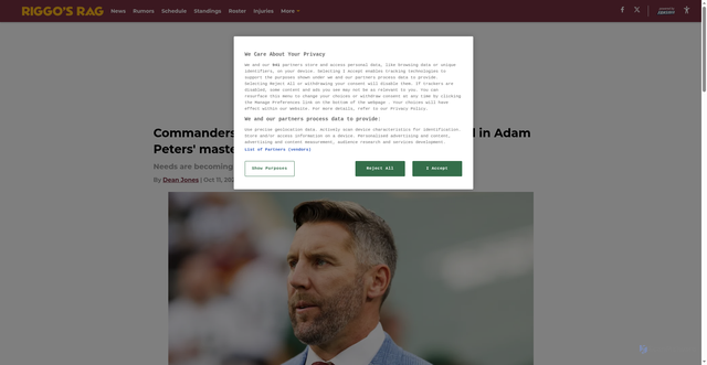 Security scan screenshot of https://riggosrag.com/commanders-2026-mock-draft-crowning-jewel-adam-peters-master-plan