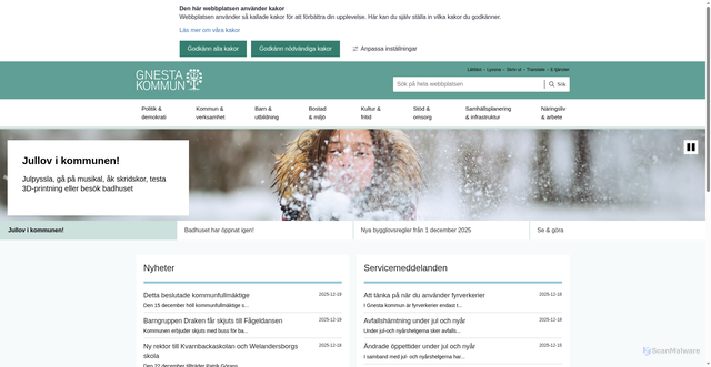 Security scan screenshot of https://www.gnesta.se/