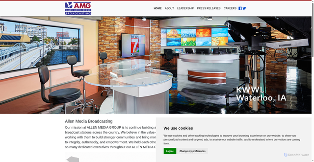 Security scan screenshot of https://allenmediabroadcasting.com