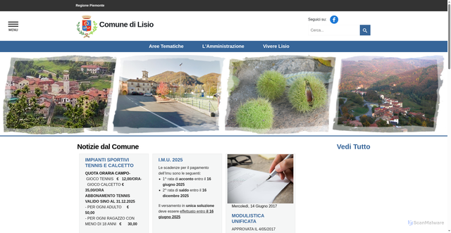 Security scan screenshot of https://www.comune.lisio.cn.it/