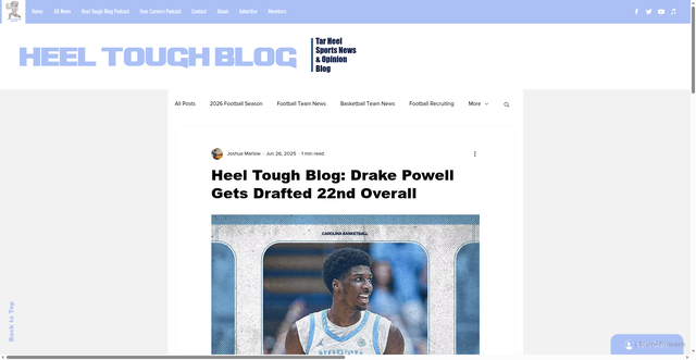 Security scan screenshot of https://www.heeltoughblog.com/post/heel-tough-blog-drake-powell-gets-drafted-22nd-overall