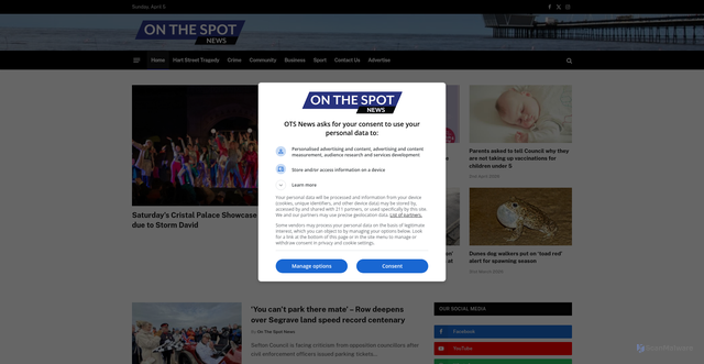 Security scan screenshot of https://otsnews.co.uk