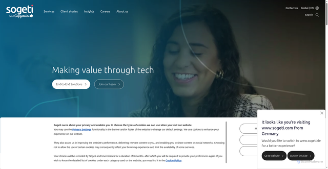 Security scan screenshot of https://www.sogeti.com/
