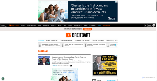 Security scan screenshot of https://www.breitbart.com/tag/dana-bash/
