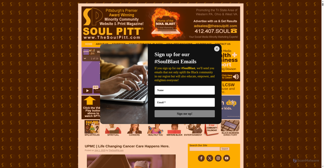 Security scan screenshot of https://thesoulpitt.com