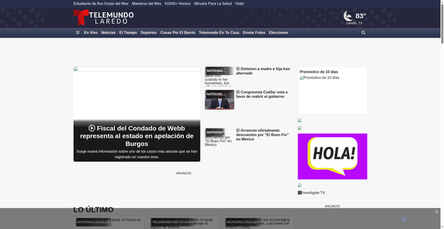 Security scan screenshot of https://www.telemundolaredo.tv/