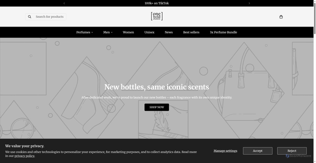 Security scan screenshot of https://oneboldchemist.com/