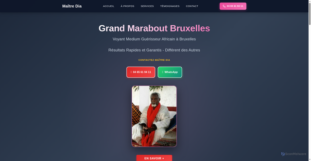 Security scan screenshot of http://marabout-bruxelles.com/