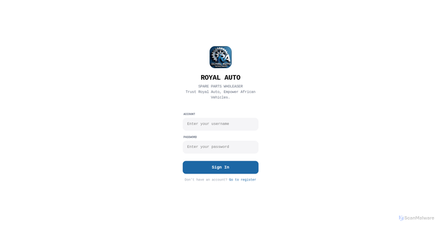 Security scan screenshot of http://royalauto.top/