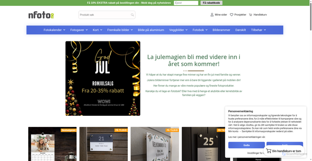 Security scan screenshot of https://nfoto.no/romjulsalg/?utm_source=nfoto.no&utm_campaign+f6f44d2a-Nyhetsbrev_COPY_13&utm_medium=email&utm_term=0_-eec99c5cf4-4832893&mc_cid+f6f44d2a&mc_eid=UNIQID