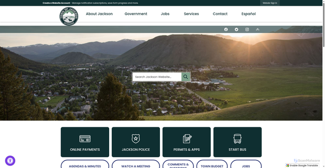 Security scan screenshot of https://jacksonwy.gov/