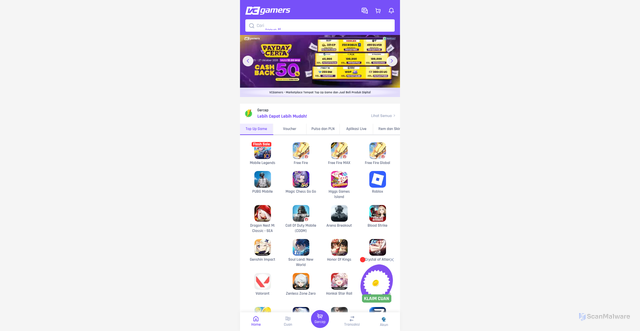 Security scan screenshot of https://www.vcgamers.com