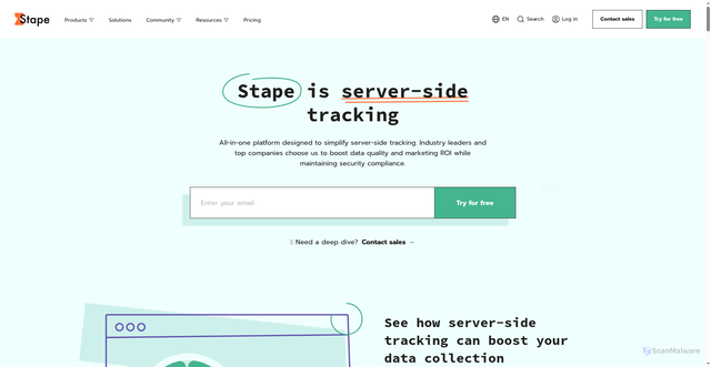 Security scan screenshot of https://stape.io