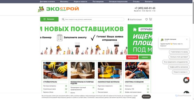 Security scan screenshot of https://ekonomstroy.ru