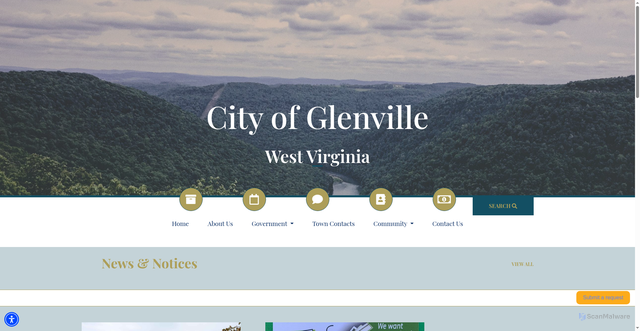 Security scan screenshot of https://glenvillewv.gov/