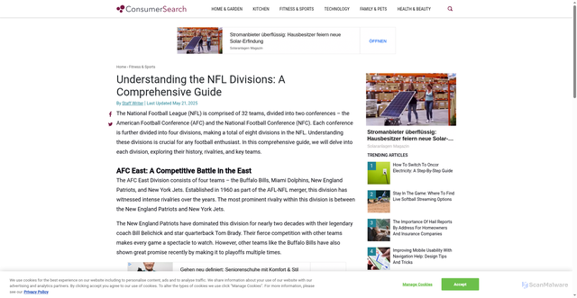 Security scan screenshot of https://www.consumersearch.com/fitness-sports/understanding-nfl-divisions-comprehensive-guide