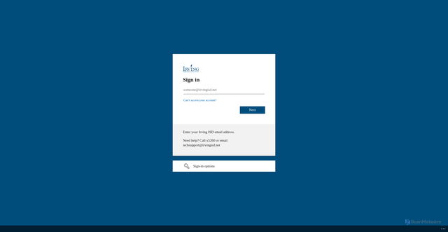 Security scan screenshot of https://irvingisdnet.sharepoint.com