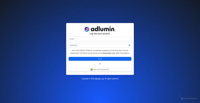 Security scan screenshot of https://portal.adlumin.com